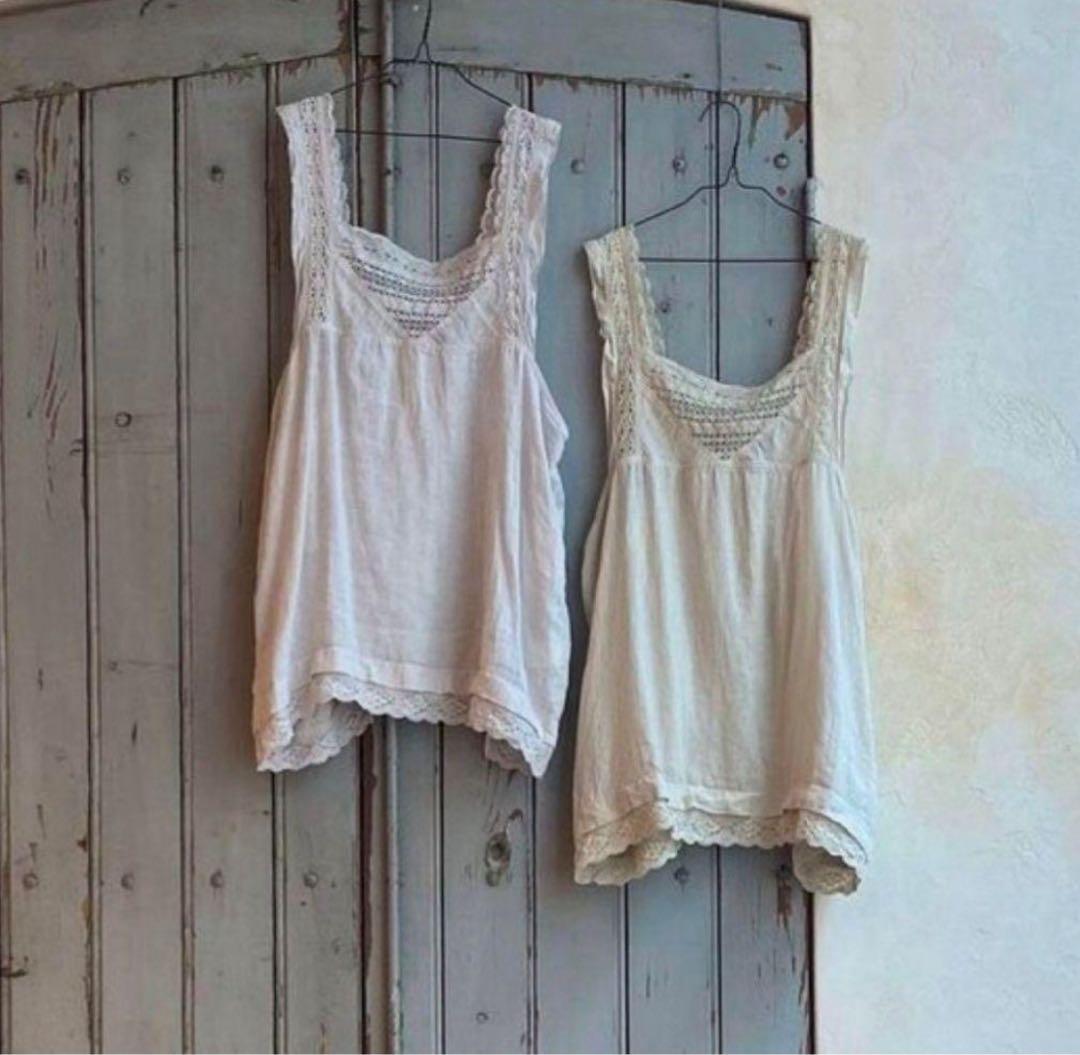 ★未使用★洗濯のみ★ネストローブ★nest Robe　リネン×レースキャミ