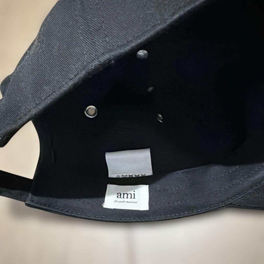 【美品】ami paris 黒 キャップ アミパリス