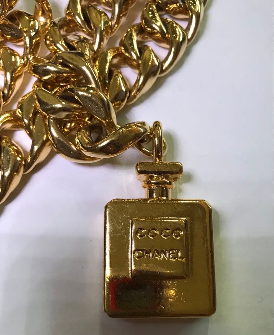 シャネル ヴィンテージ ゴールド チェーンベルト ココ香水ボトル 2連