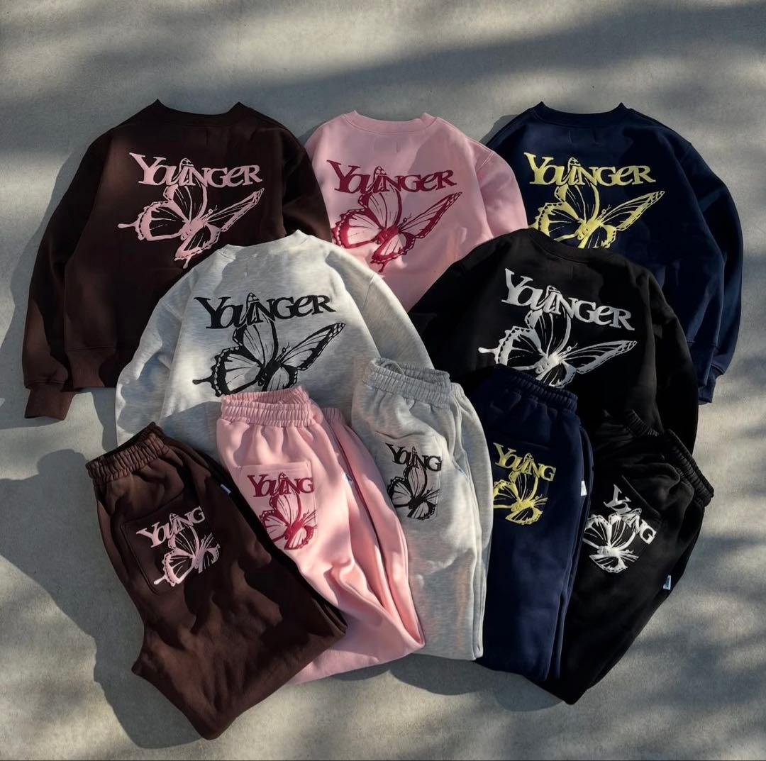 YOUNGER ダークブラウン スウェットセットアップ