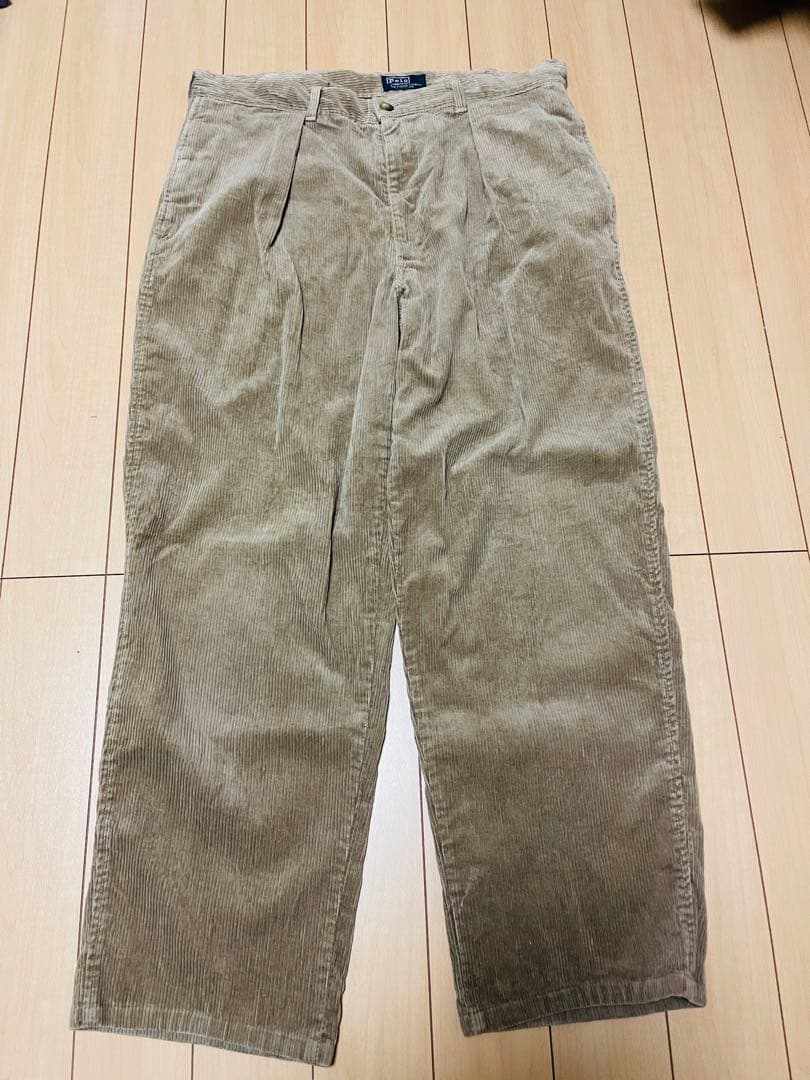希少 80s 90s USA製 ラルフローレン 2タック コーデュロイパンツ