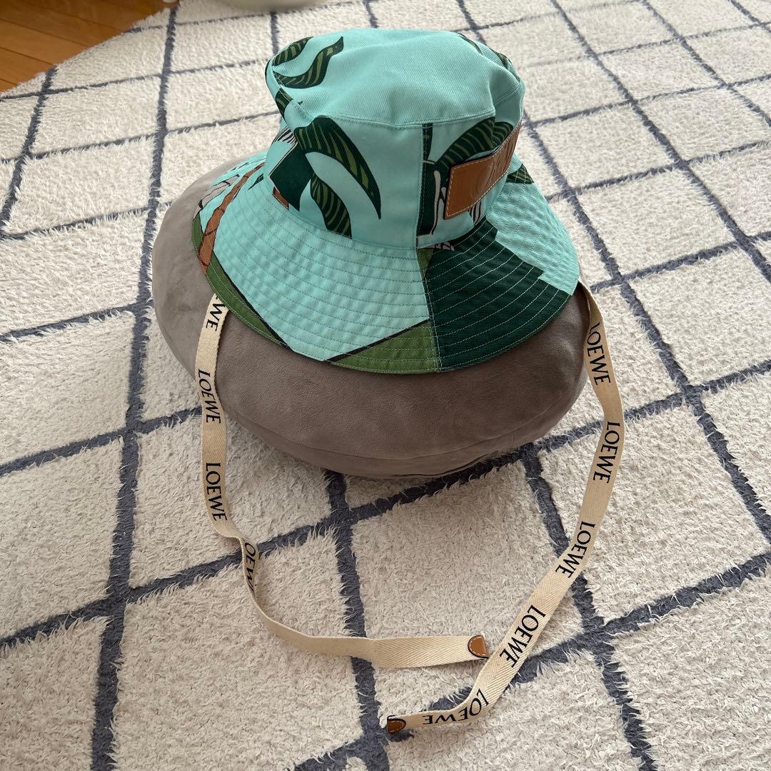 LOEWE ロエベ　フィッシャーマンハットキャンバス　リーフ柄