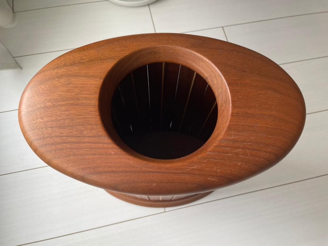 旭川家具 ササキ工芸 天然木 くずかご 楕円 ウォルナット