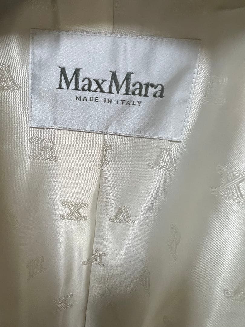 マックスマーラ テディベアコート アルパカ混 オフホワイト　34size