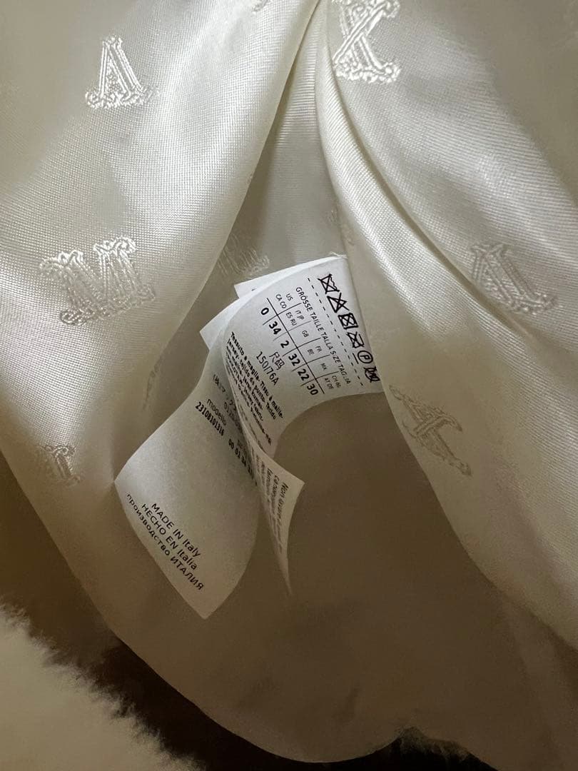 マックスマーラ テディベアコート アルパカ混 オフホワイト　34size