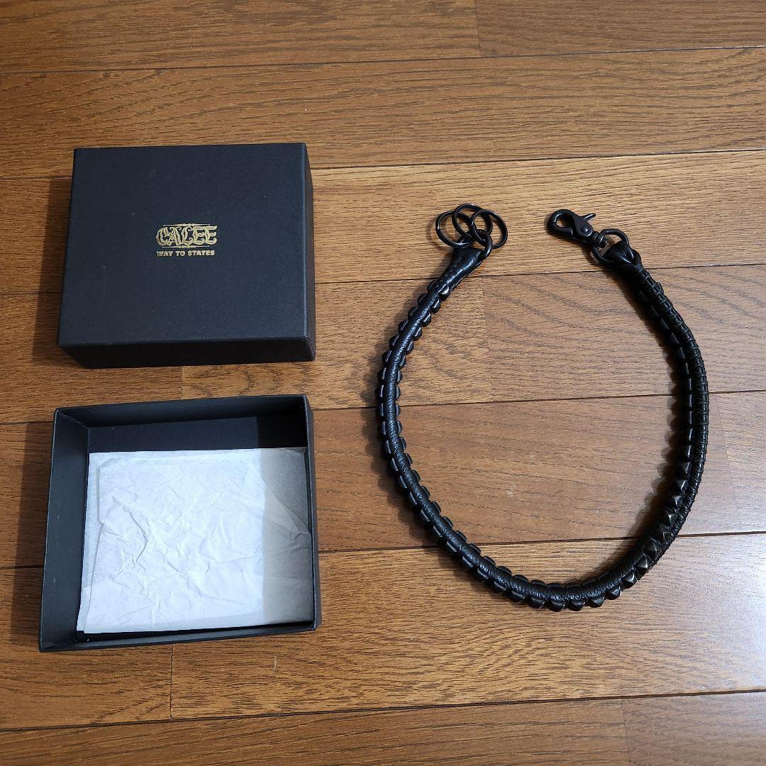 CALEE ブラックレザー ウォレットチェーン 箱付き
