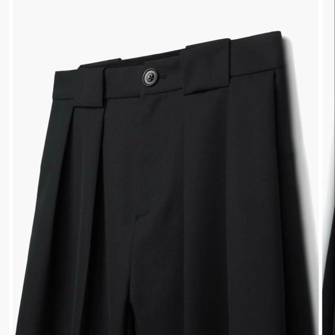 common divisor 黒 ワイドパンツ プリーツ スラックス