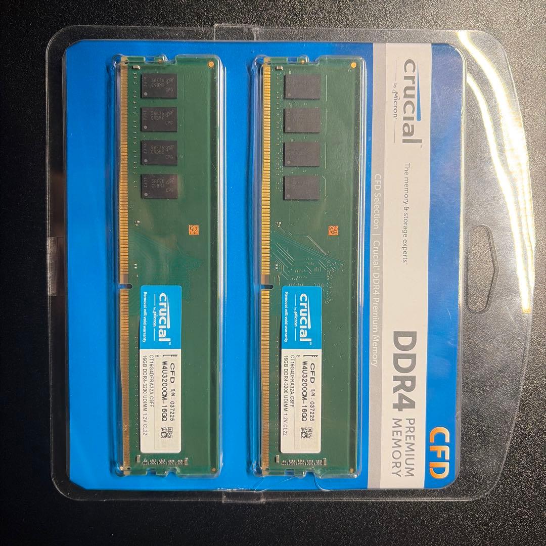 使用 crucial DDR4-3200 32GB (2x16GB)