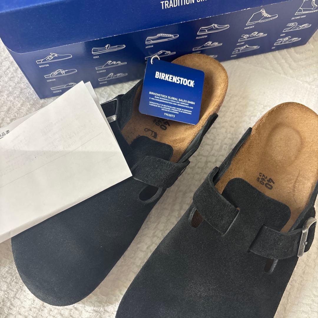 確実正規品 ほぼ新品 BIRKENSTOCK Boston Black