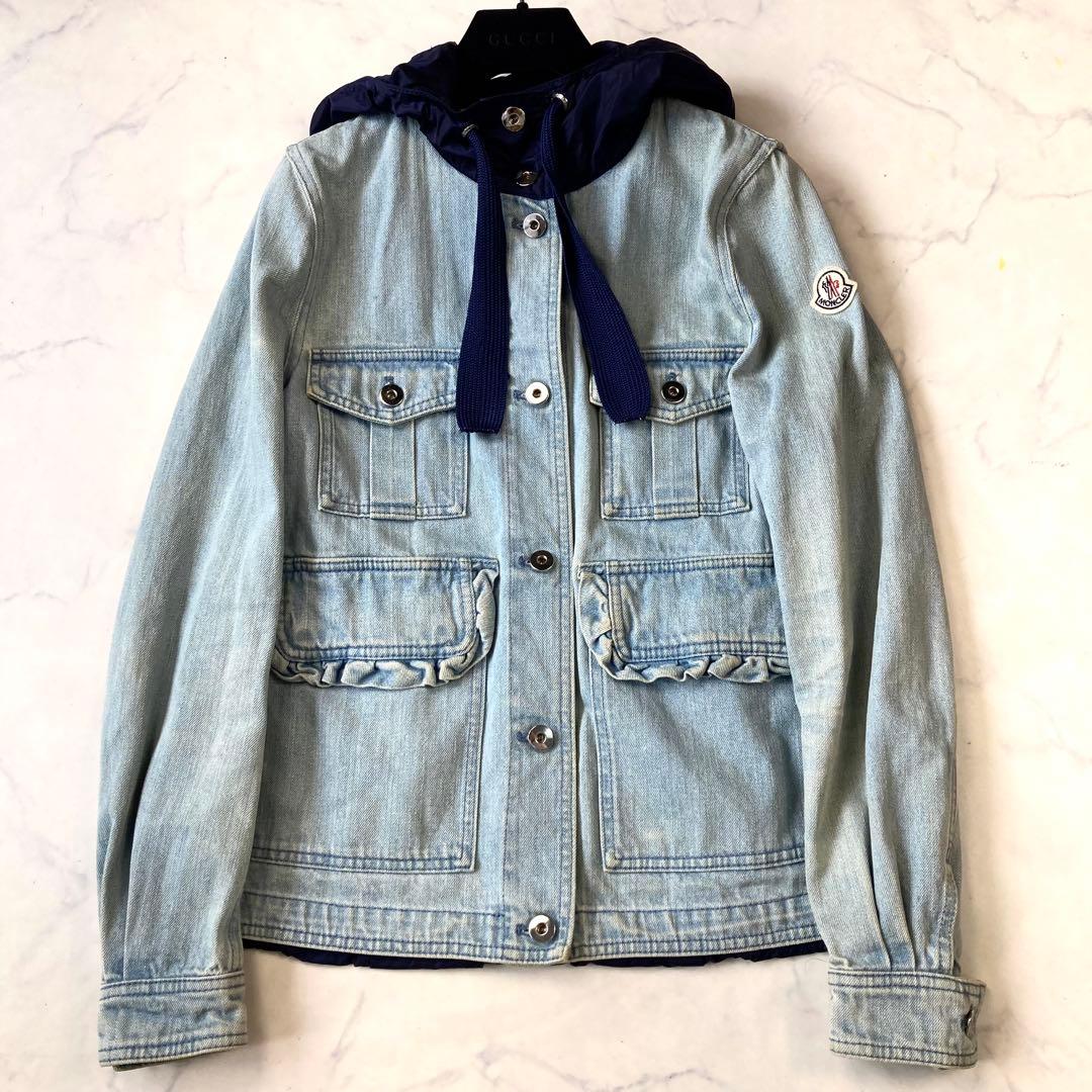 MONCLER RESINITE デニムジャケット ナイロン切替 パーカー