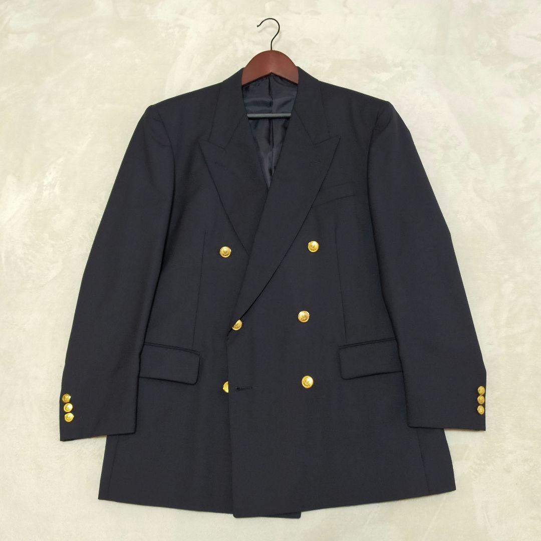 美品　五大陸　大きいサイズ　ダブルブレスト紺ブレザー　金ボタン
