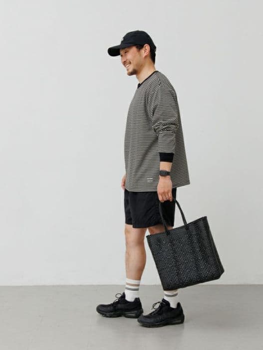 メルカドバッグ　ロングハンドル　黒　レトラ