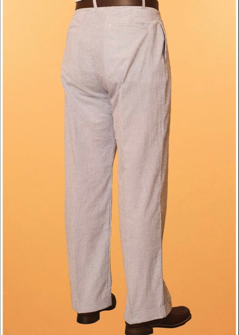 パンツ G&F Co SEERSUCKER TROUSERS NAVY ATLAST