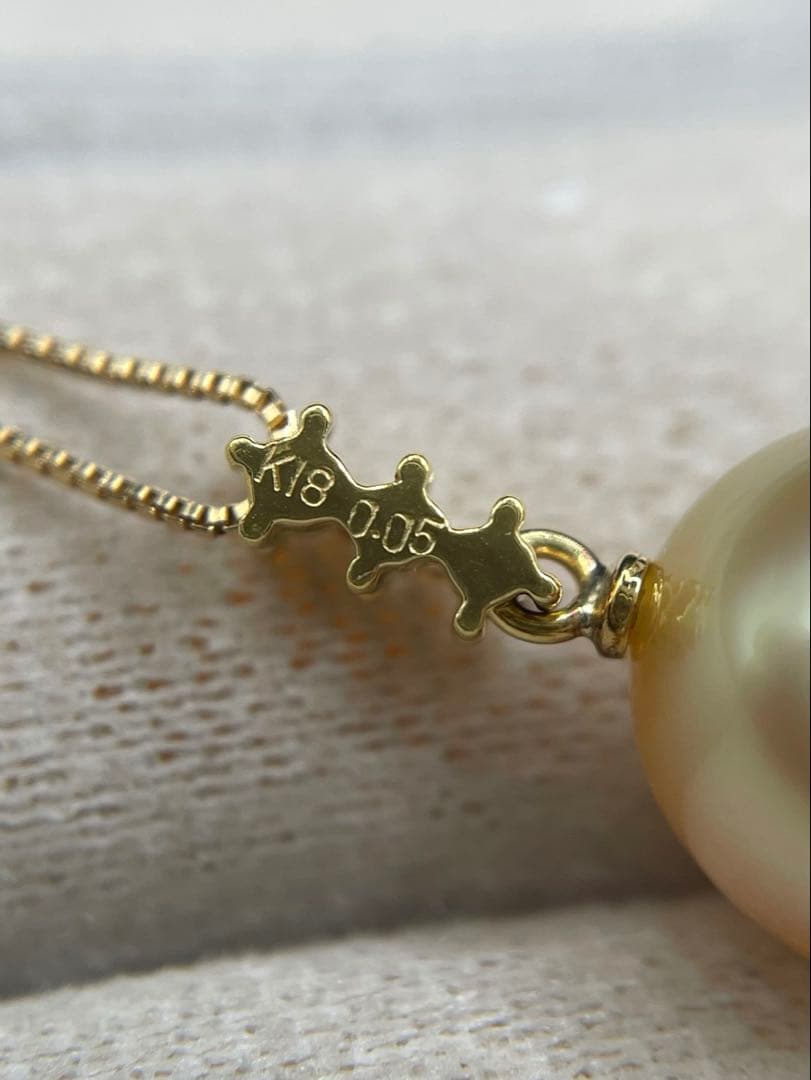 専用JA219★高級 ゴールデンパール10mm ダイヤ K18 ヘッド 鑑別付