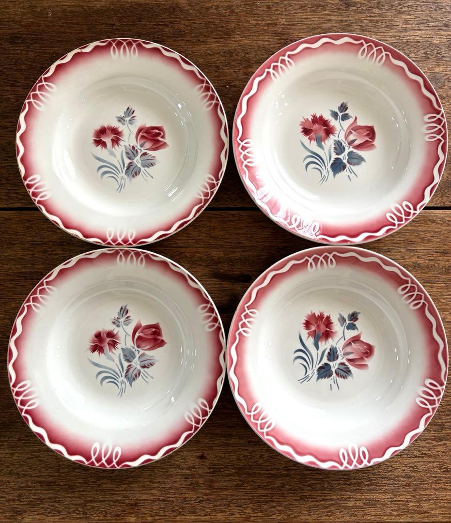 フランスアンティーク　ディゴワン　サルグミンヌMARJOLAINE 4枚セット