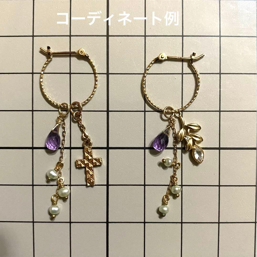 agete アガット K10 アメジスト パール チャーム