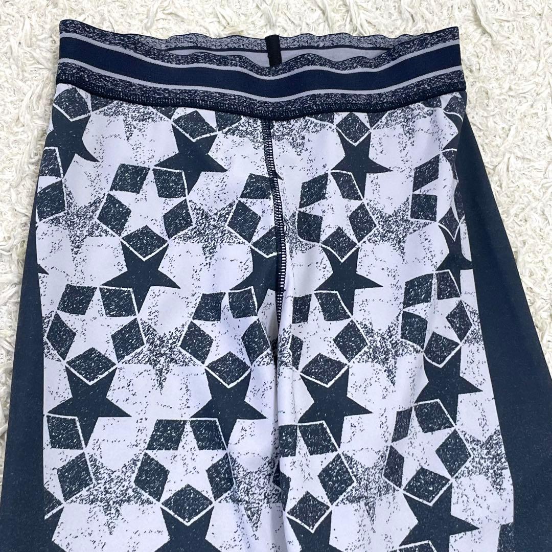 【美品】DIOR ロゴ スター 総柄 スパッツ パンツ ネイビー XS
