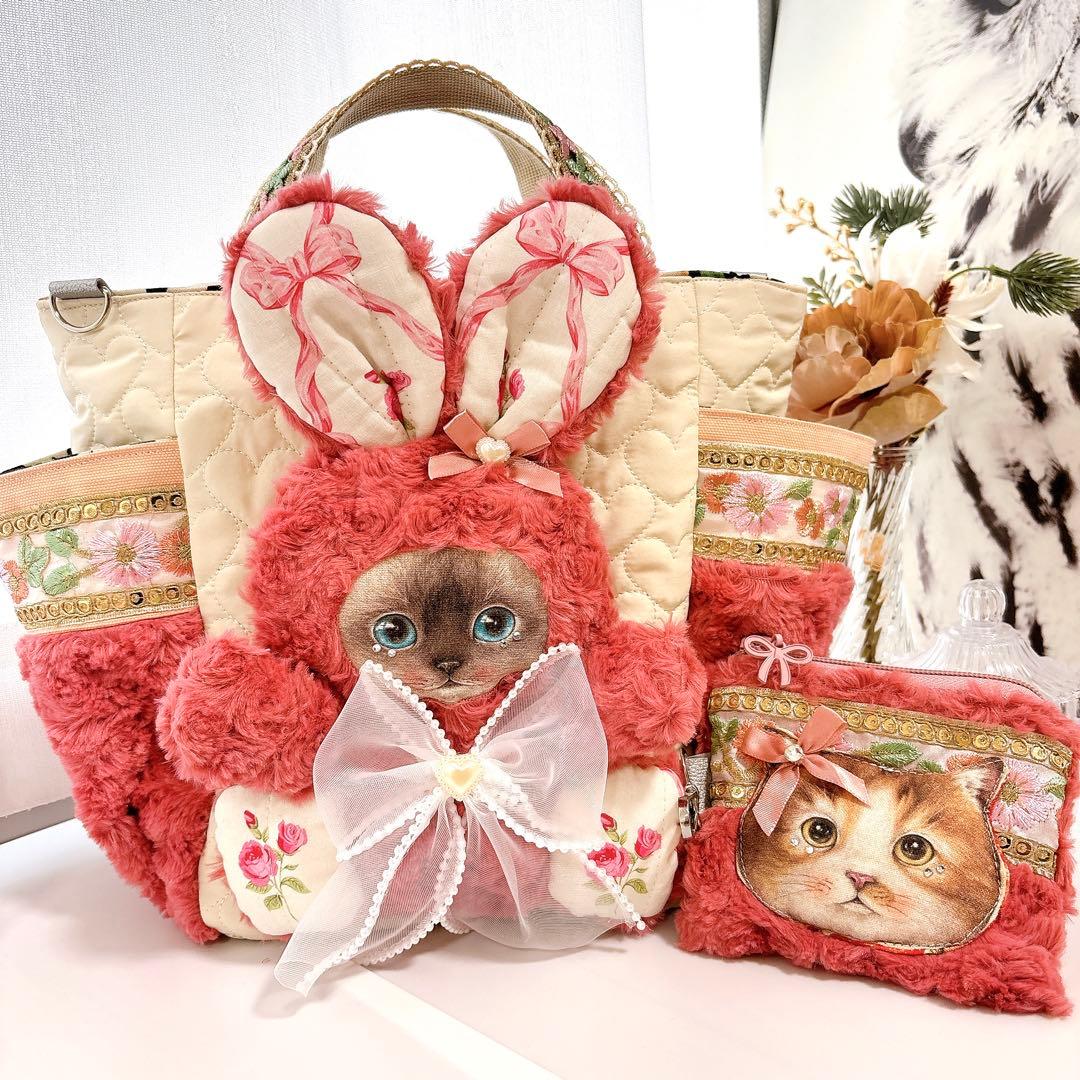 み*️様 コヤンイサムチョン　バック　お花クラウディちゃん　インド刺繍　お揃いポ