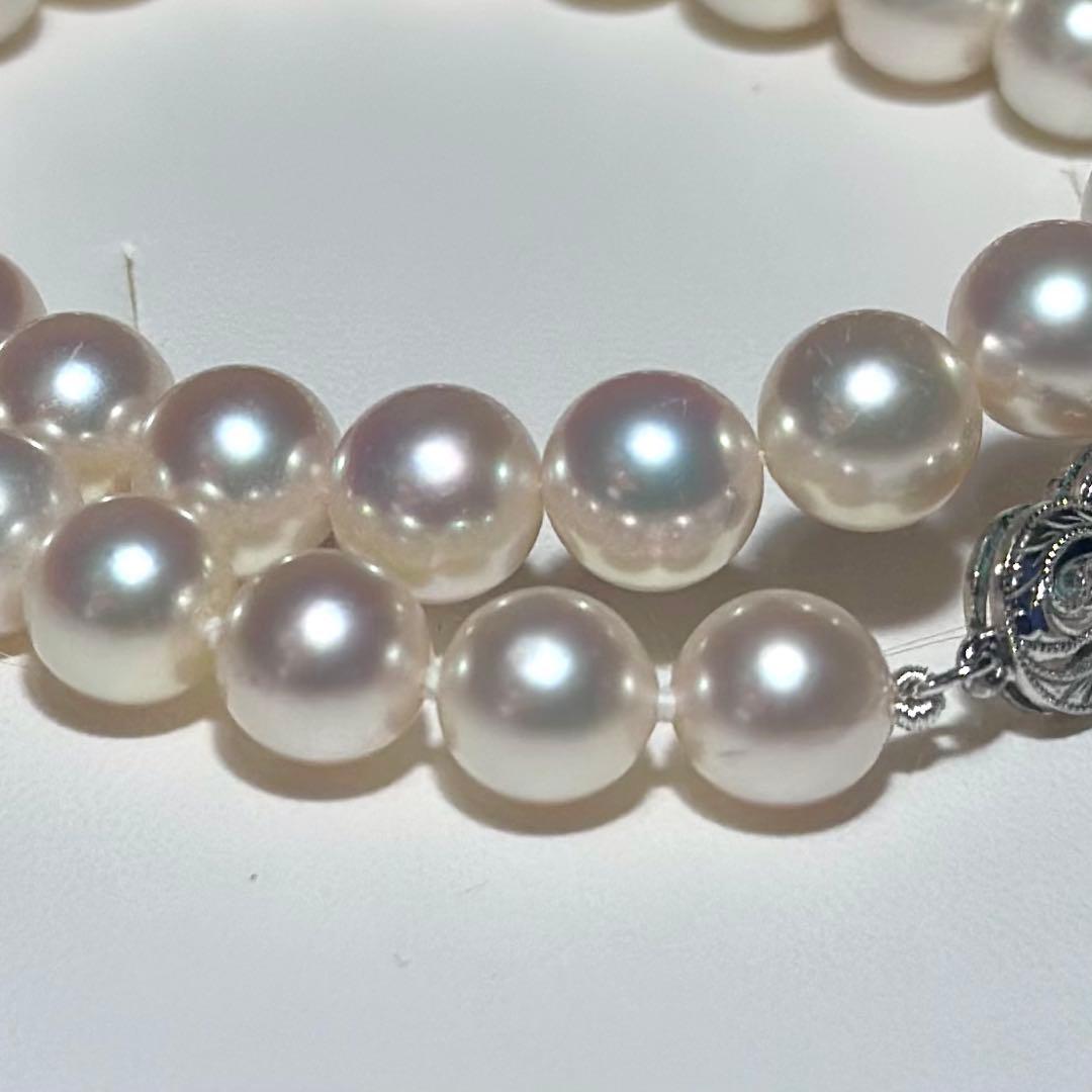 正規糸替◎ミキモト アコヤパール ネックレス K14WG 大珠　38cm 真珠