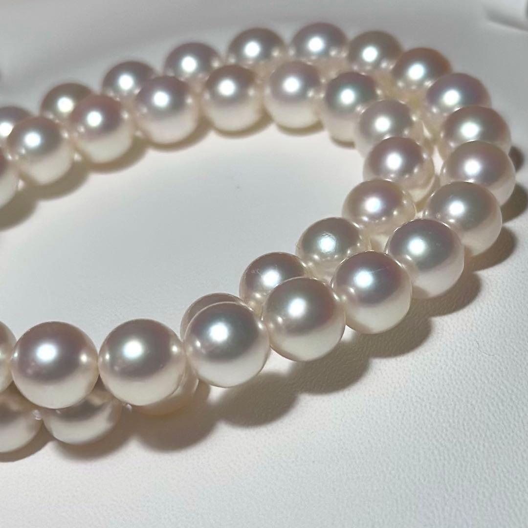 正規糸替◎ミキモト アコヤパール ネックレス K14WG 大珠　38cm 真珠