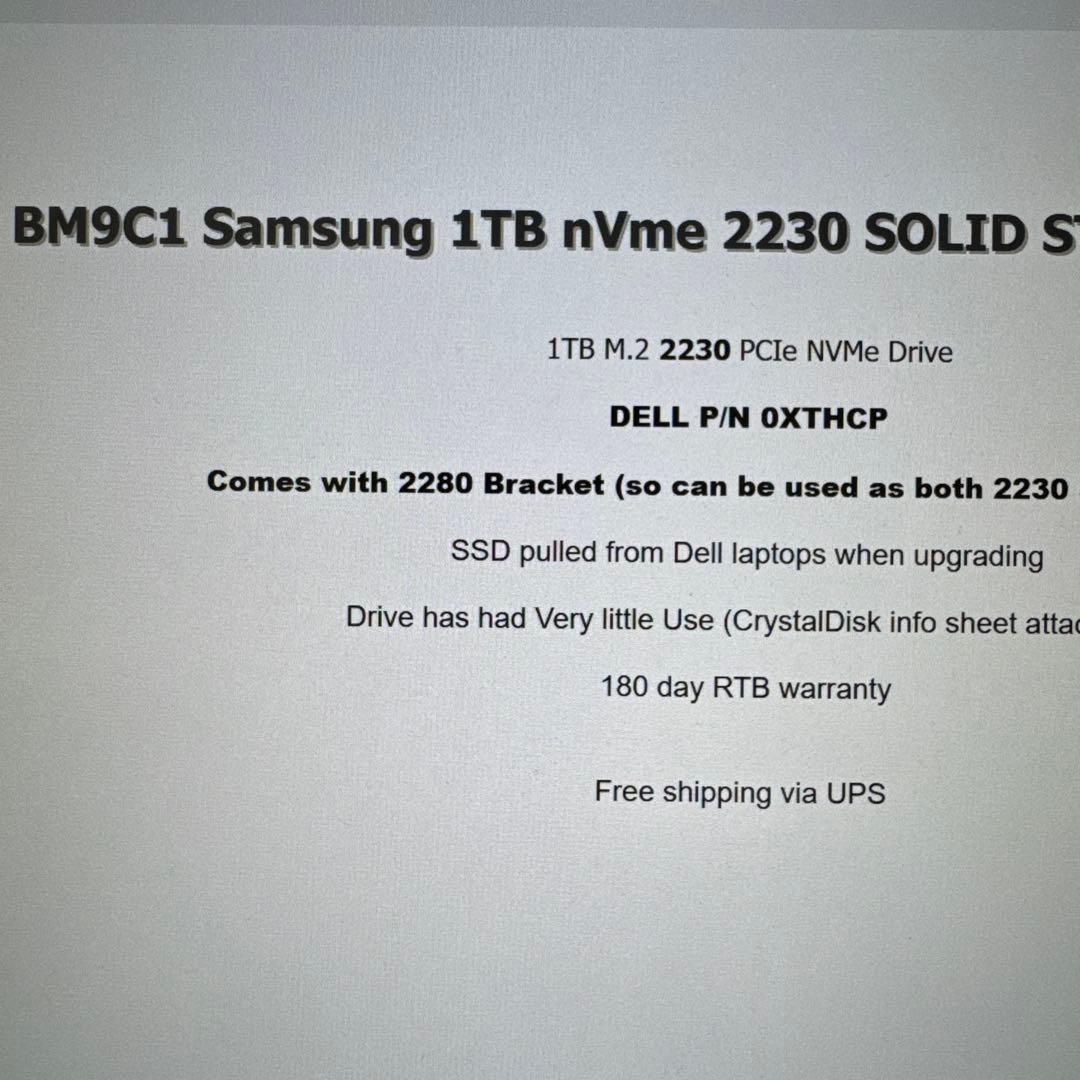 内蔵型SSD SAMSUNG BM9C1 1TB Nvme Gen4x4 M.2 2230