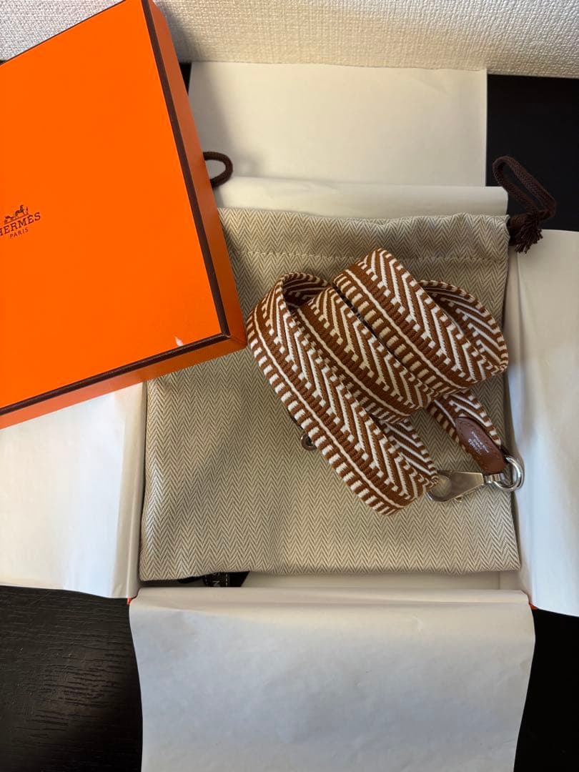 【新品未使用】エルメス♡バンドリエール　ショルダーストラップ　シルバー金具