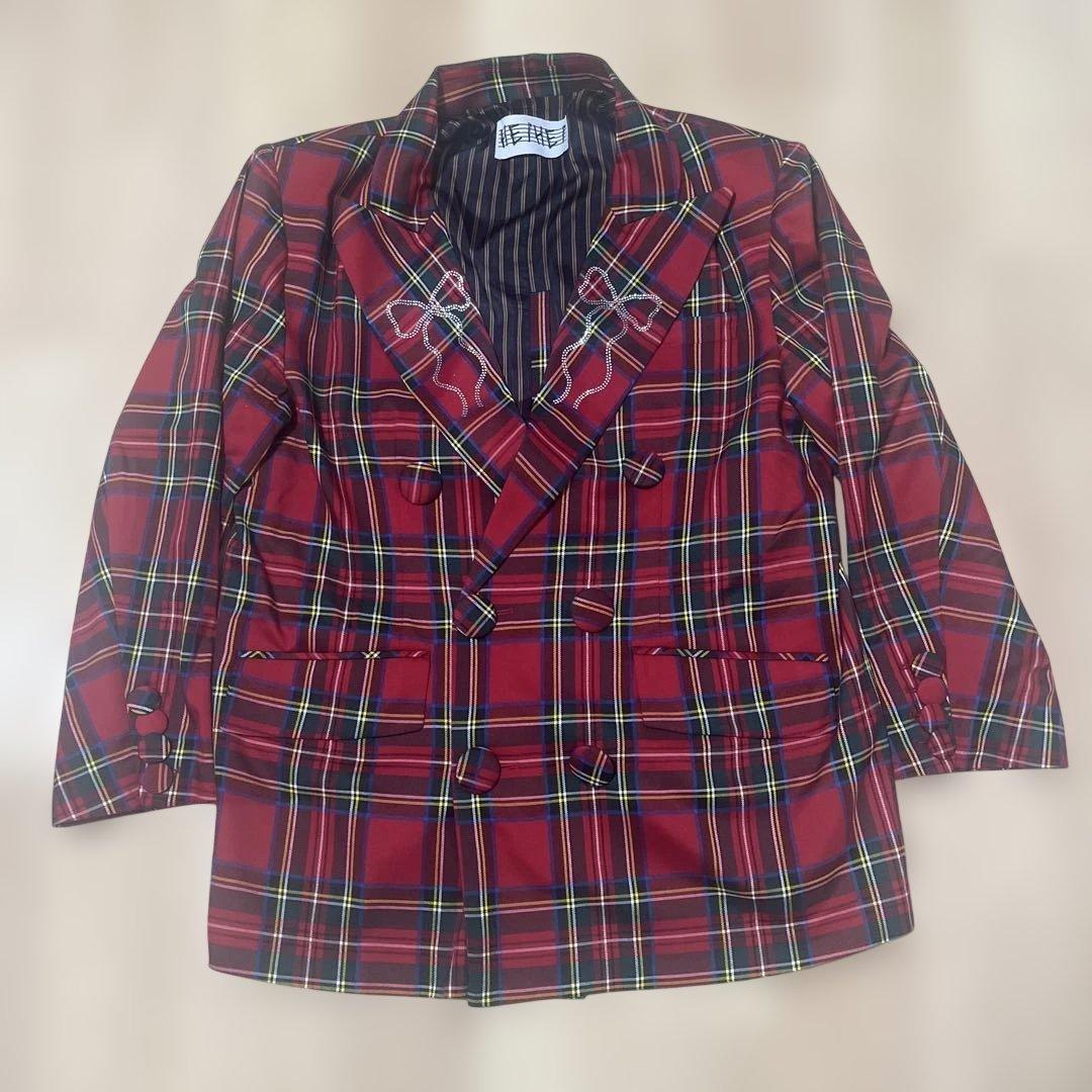 HEIHEI ピークドラペルリボンジャケット　チェック