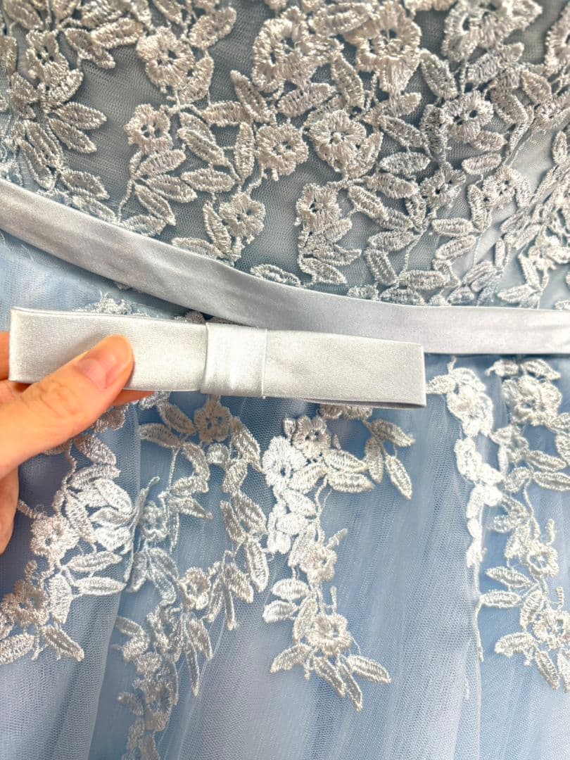 ライトブルー Aライン プリンセスライン ドレス