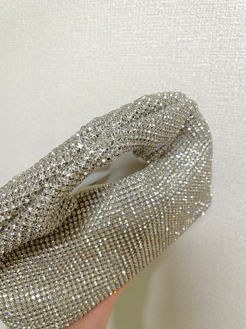 【美品】Mila Owen ビジューバッグ パーティバック　シルバー