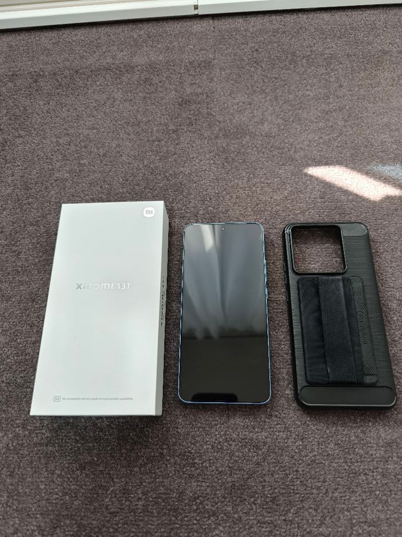 美品 Xiaomi 13T XIG04 アルパインブルー SIMフリー　ケース付