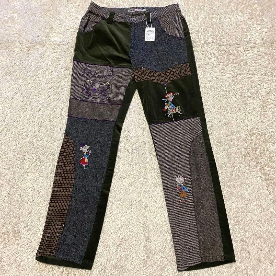タグ付き・未使用級✨アルベロベロ　ブタさん　パッチワーク　ウール　パンツ　ズボン