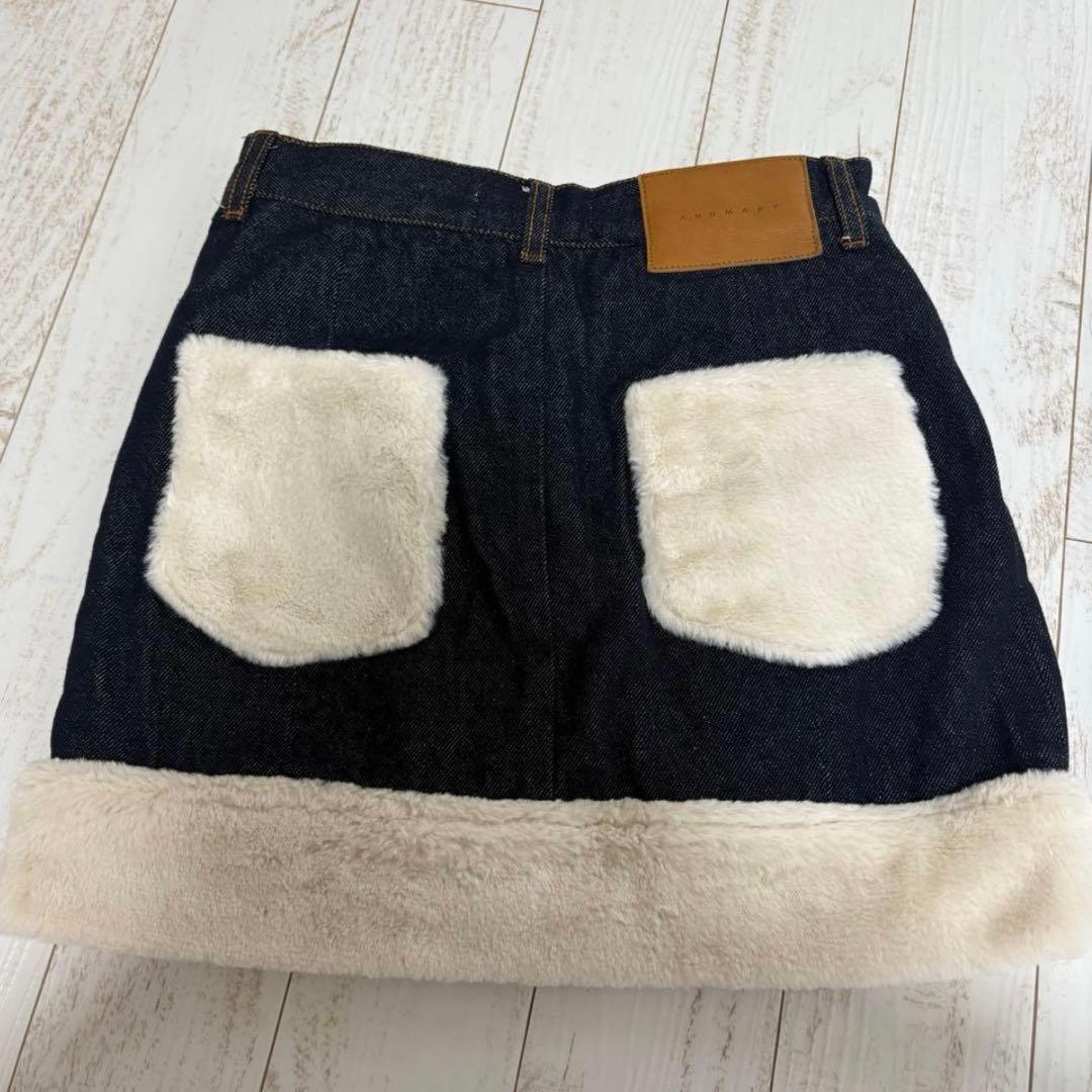スカート and mary Fur pocket denim skirt M