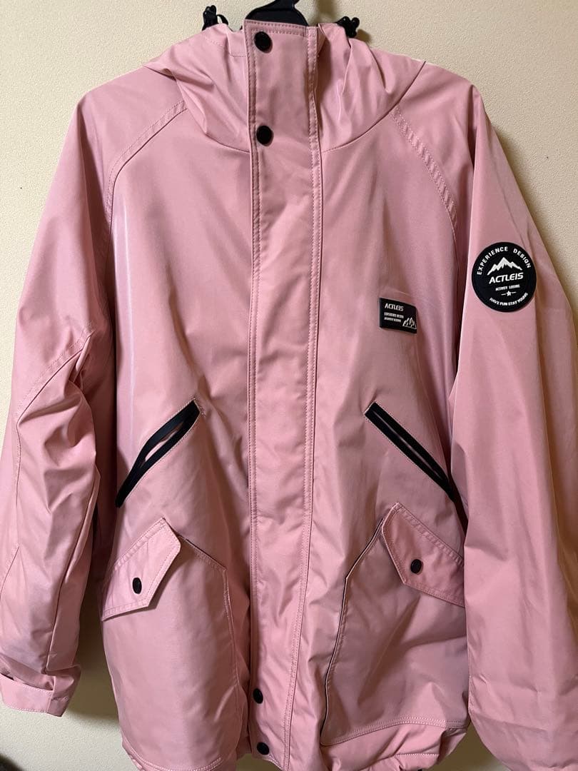防水フード付きジャケット ピンク