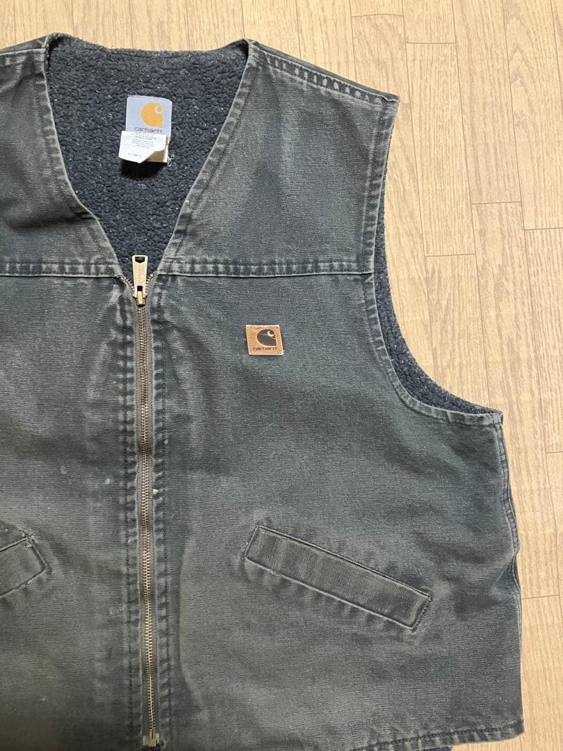 Carhartt カーハート ダックベスト 90sUSA製　ダークグレーオリーブ