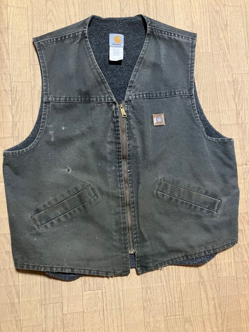 Carhartt カーハート ダックベスト 90sUSA製　ダークグレーオリーブ
