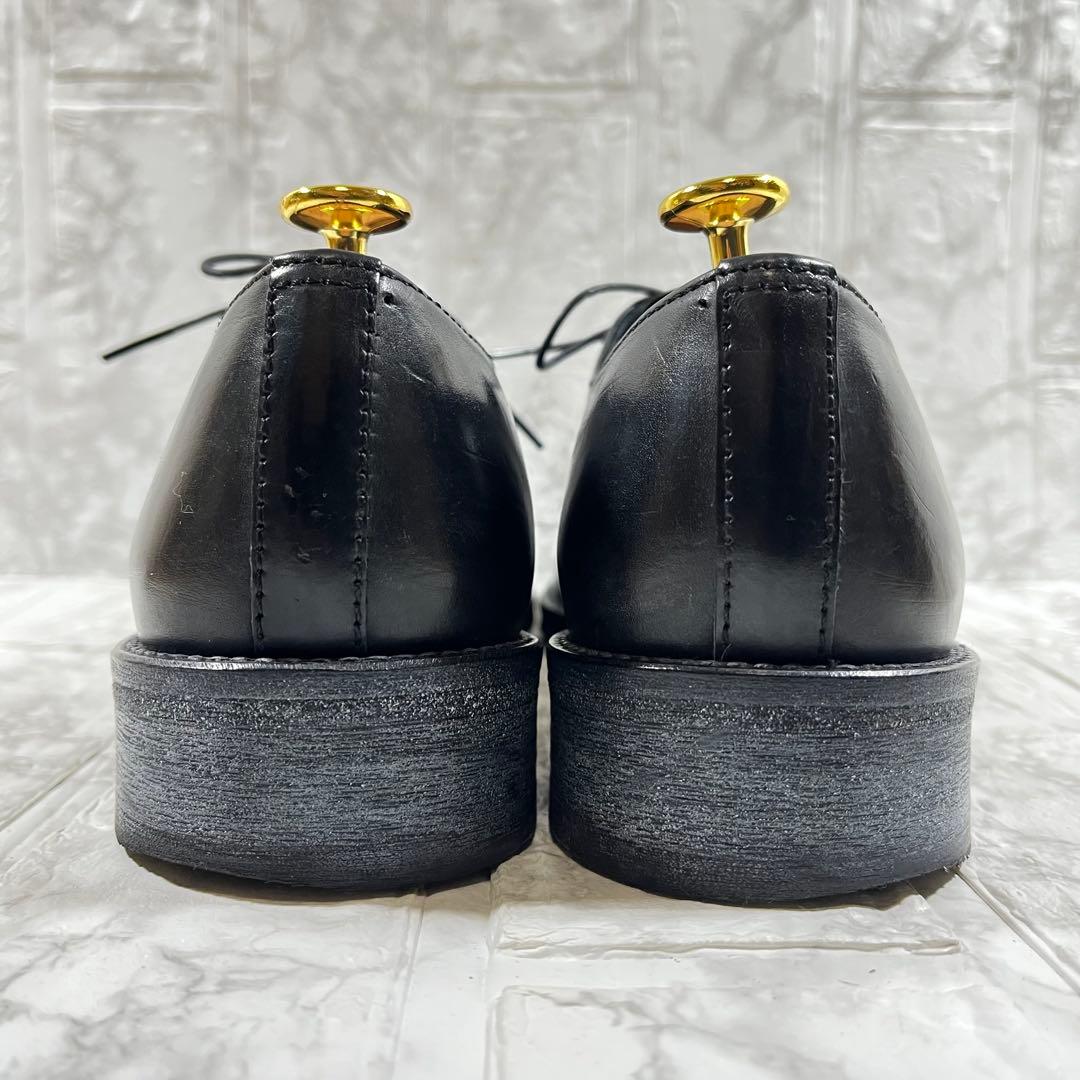 【美品】PADRONE ダービーシューズ　プレーントゥ　ブラック　本革　26.5