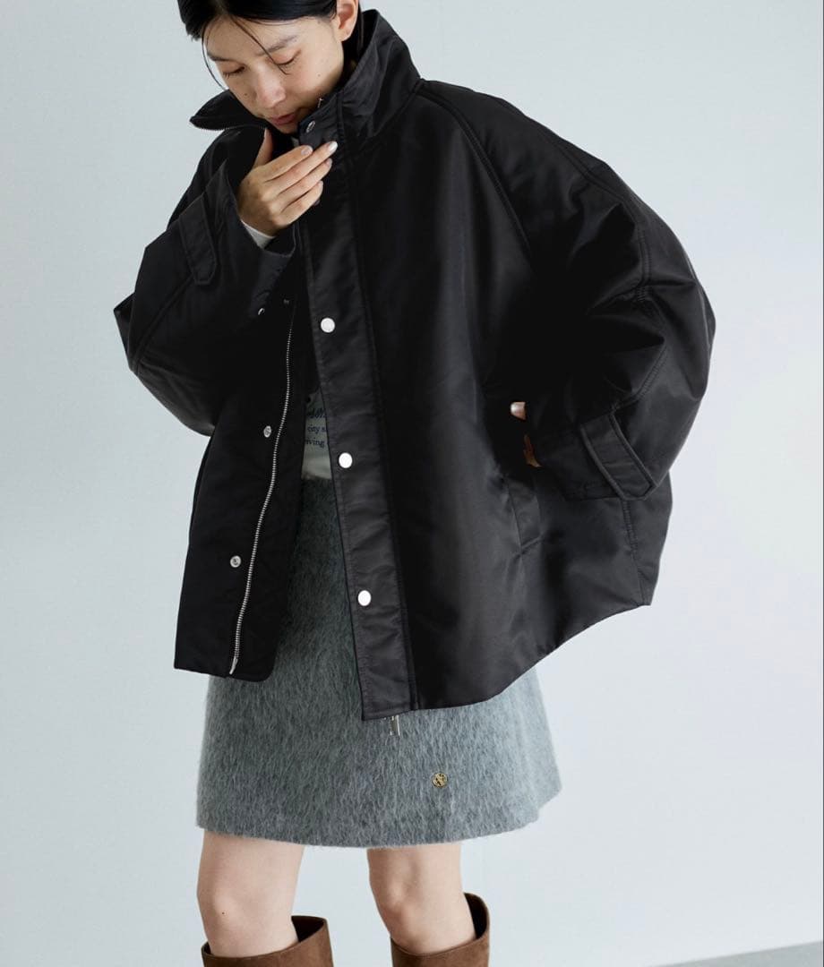 アッパーハイツ ARMY アダムエロペ ジャケット ブルゾン ブラック 黒