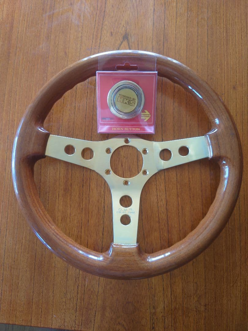 希少！HKSゴールドホーンボタン&OBAウッドステアリング