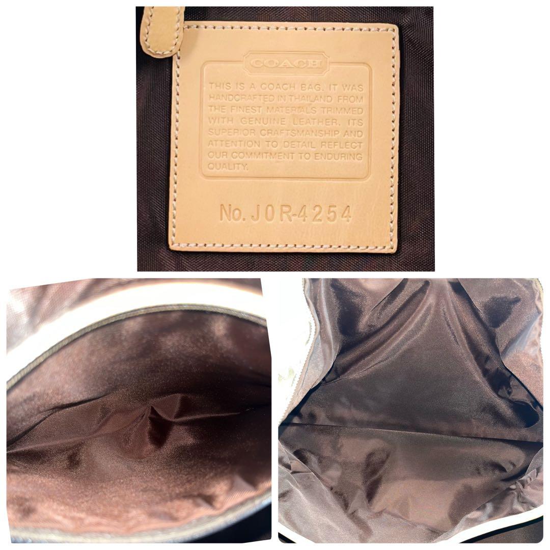 レア コーチ ボストンバッグ 2way シグネチャー ベージュ 大容量 南京錠