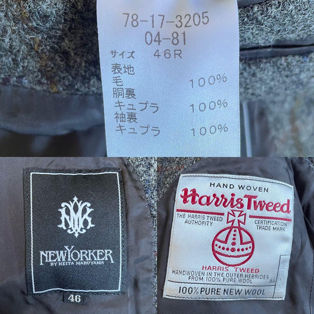ハリスツイード ニューヨーカー テーラードジャケット ツィード チェック