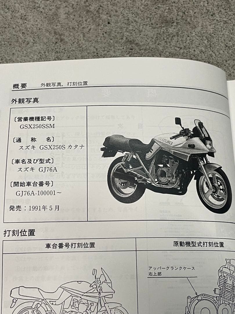 SUZUKI GSX250S サービスマニュアル 1991年