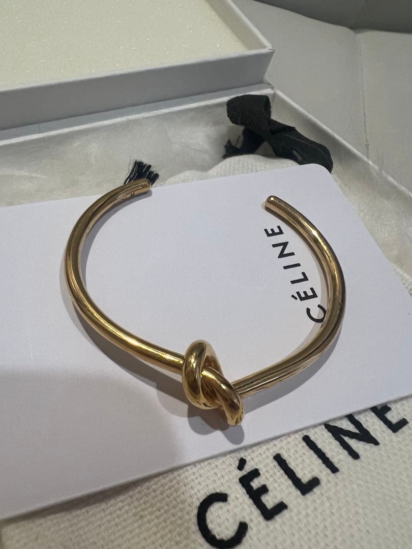 CELINE ゴールド ノットデザインバングル　M セリーヌC2