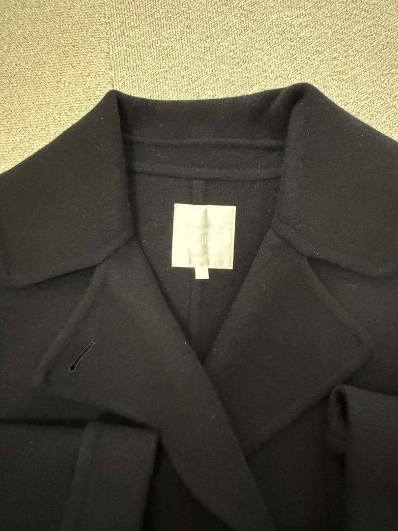 美品■ドローイングナンバーズ ■メルトン リバー仕立て Pコート ■黒■38