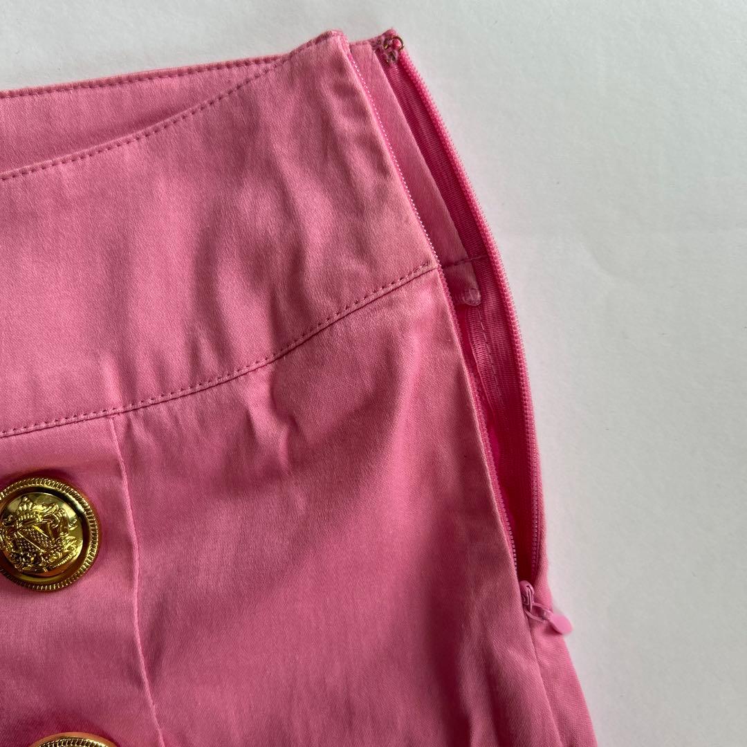 激かわ❤️MA＊RSピンク ミニスカート ゴールドボタン⭐︎激レア❤️