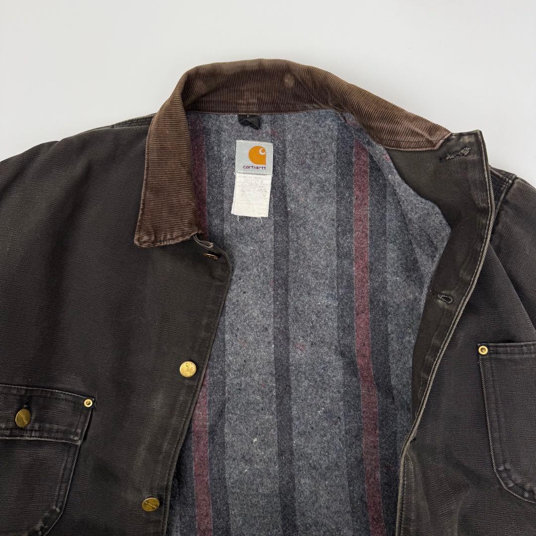 carhartt USA製 フェード スミクロ ミシガンチョアコート XL 黒