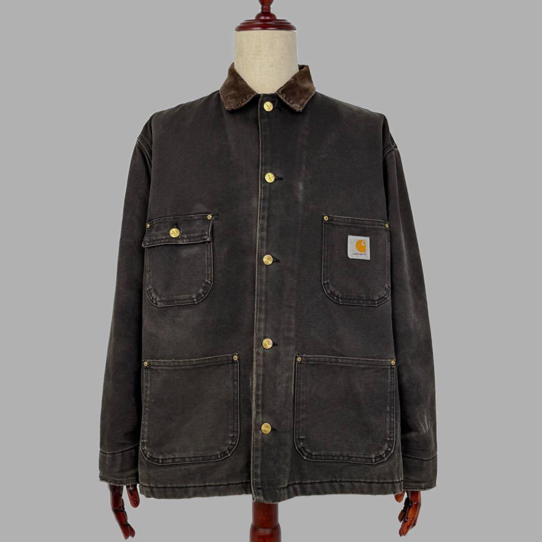 carhartt USA製 フェード スミクロ ミシガンチョアコート XL 黒