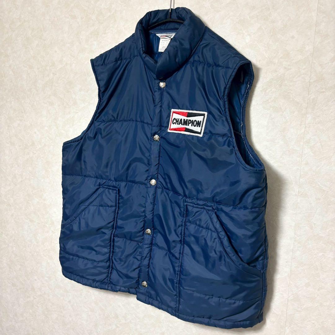 美品70s CHAMPION SPARK PLUGS レーシング ベスト L