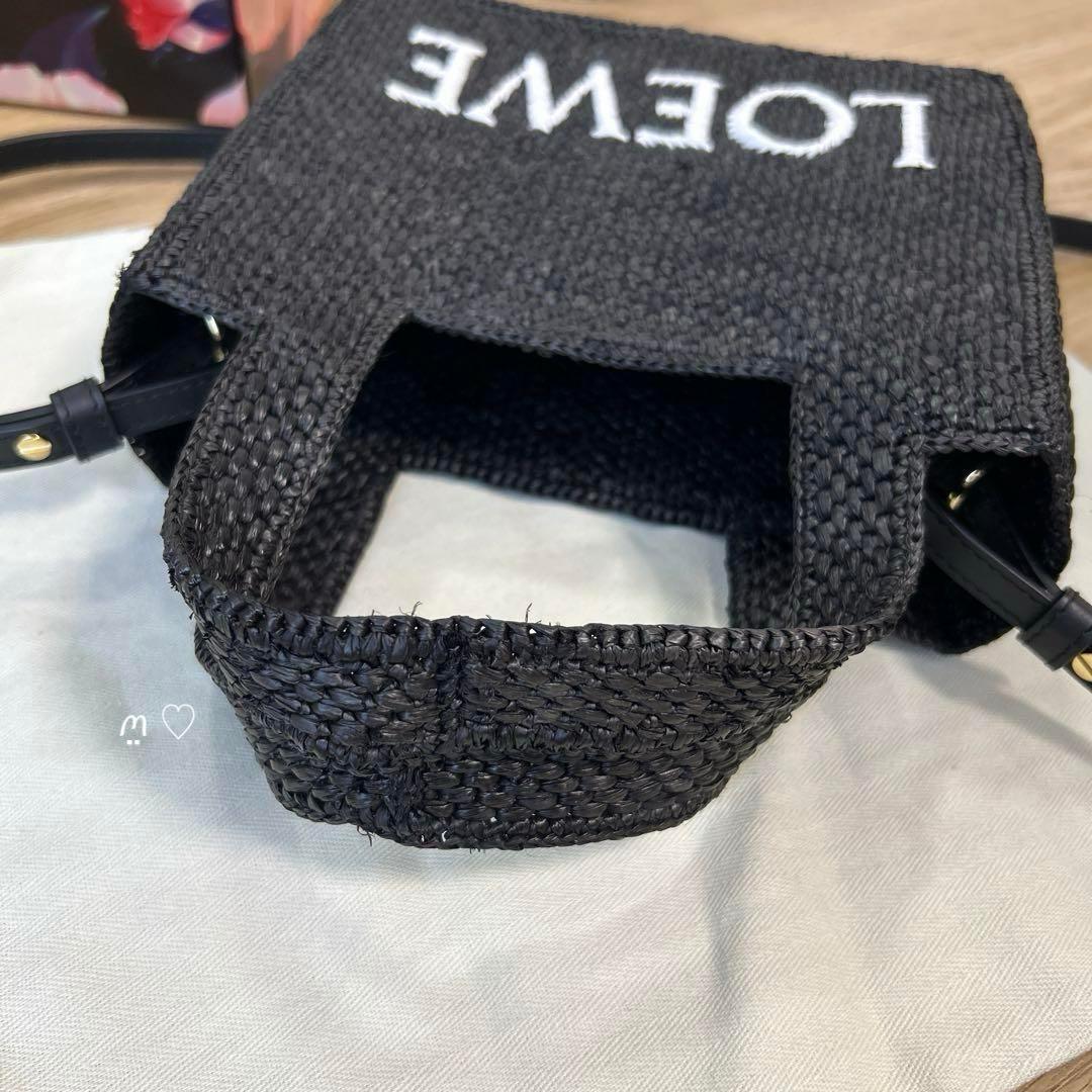 LOEWE　ロエベ　フォントトートミニ　カゴバッグ　斜めがけポシェット　ラフィア