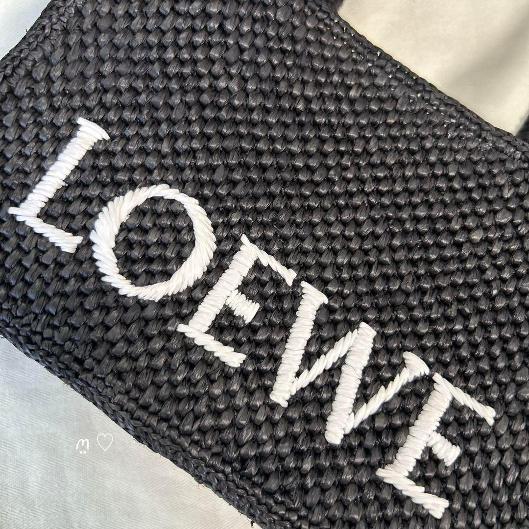 LOEWE　ロエベ　フォントトートミニ　カゴバッグ　斜めがけポシェット　ラフィア