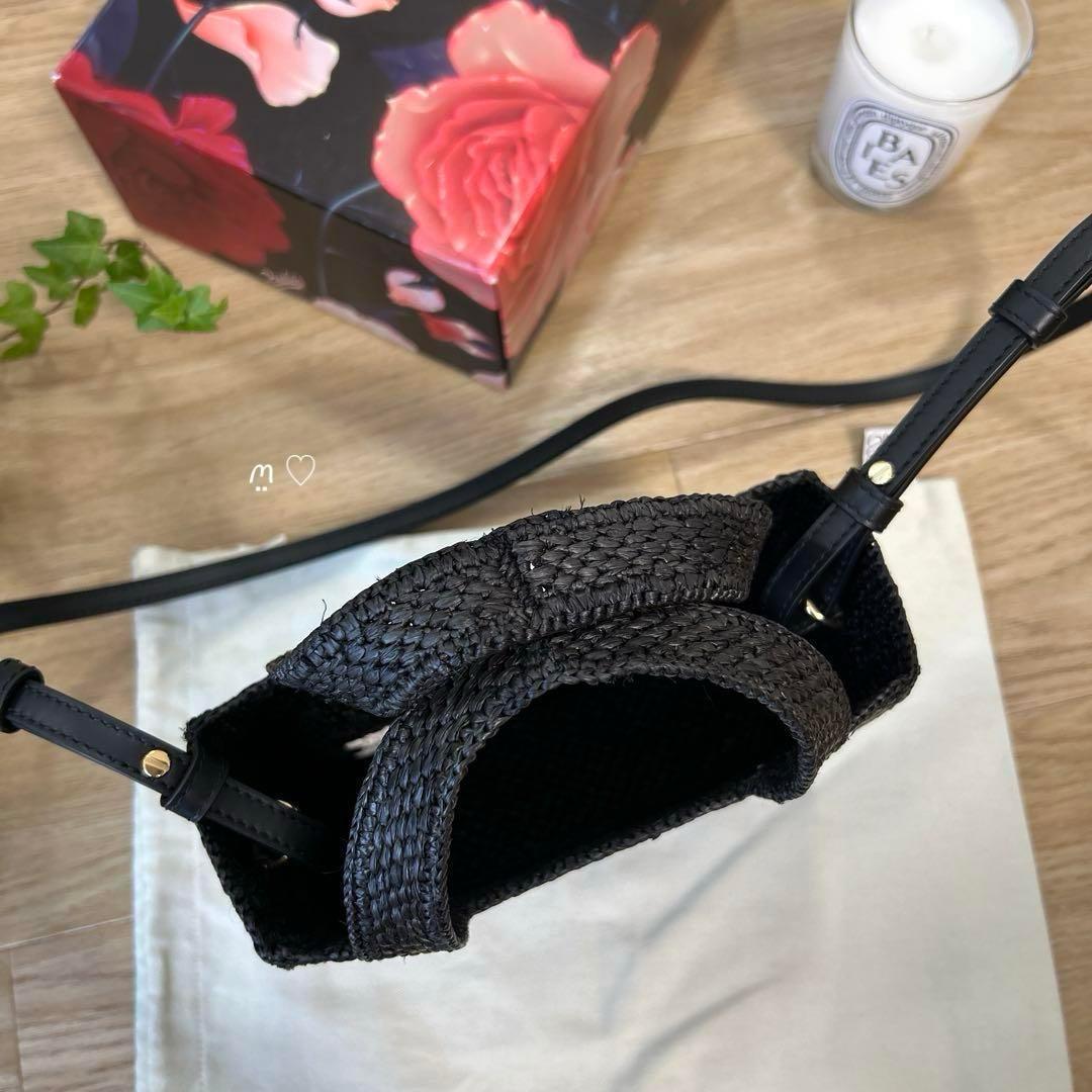 LOEWE　ロエベ　フォントトートミニ　カゴバッグ　斜めがけポシェット　ラフィア